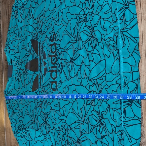 Adidas Pharrell Williams Dear Baes Oversized Shirt Size XL In Dark Teal Green - Picture 9 of 9